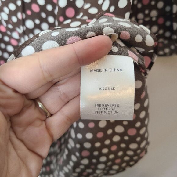 Tyler Boe Polk‎ a dot bell sleeve 100% Silk blouse NWT - Picture 5 of 7